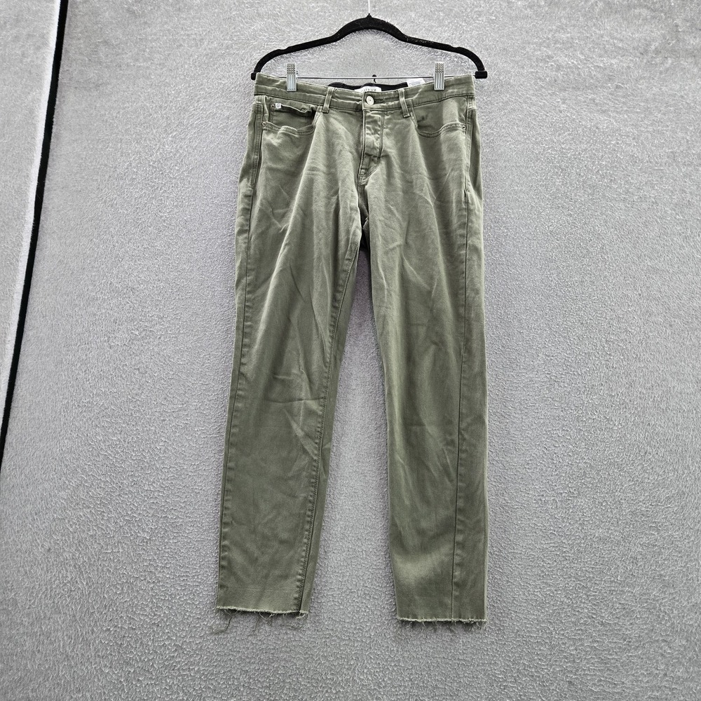 Curve Appeal‎ Women Jeans 8/29 Green Khakis Twill Straight 26" Inseam